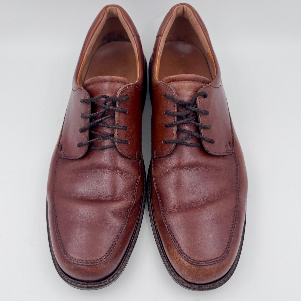 ECCO Mens Holton Brown Leather Bicycle Toe Derby Shoes Size 46 US 12-12.5 Oxford